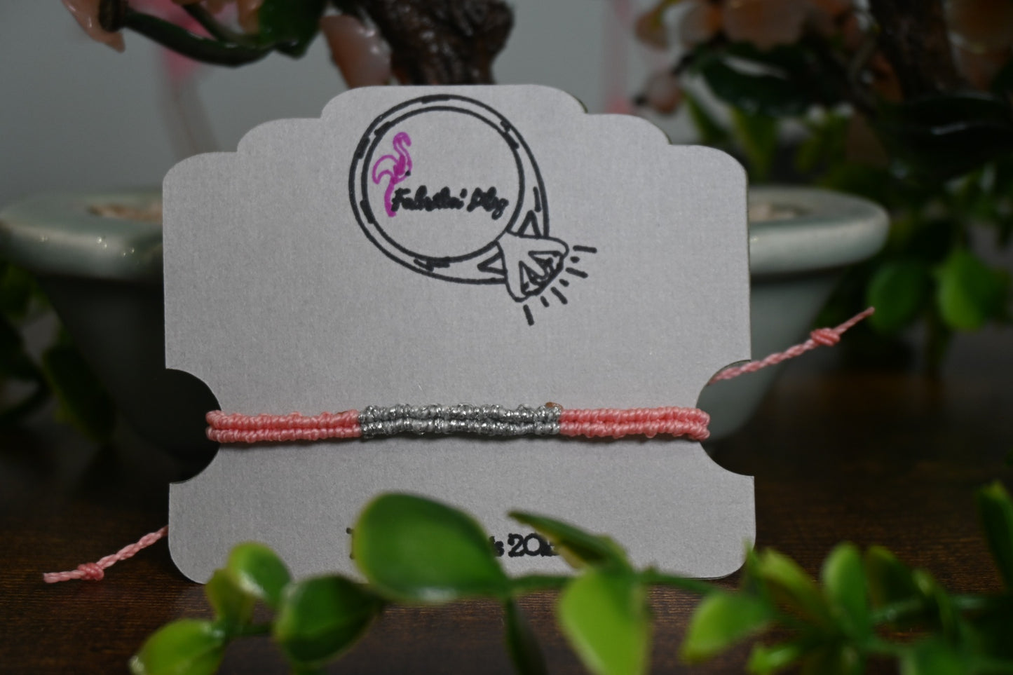 Bracelet macramé pailleté