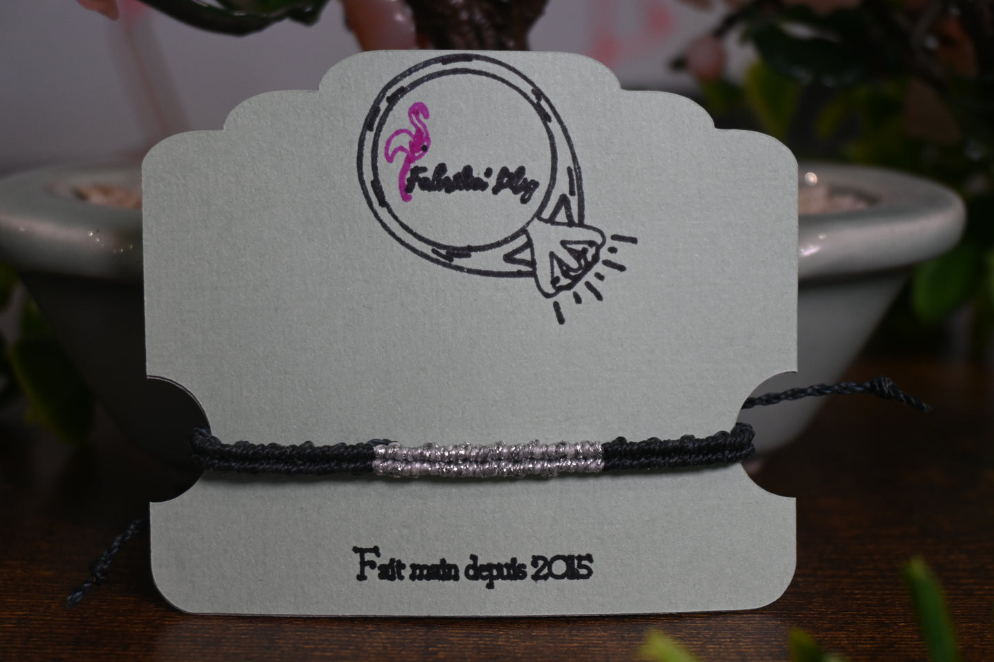 Bracelet macramé pailleté