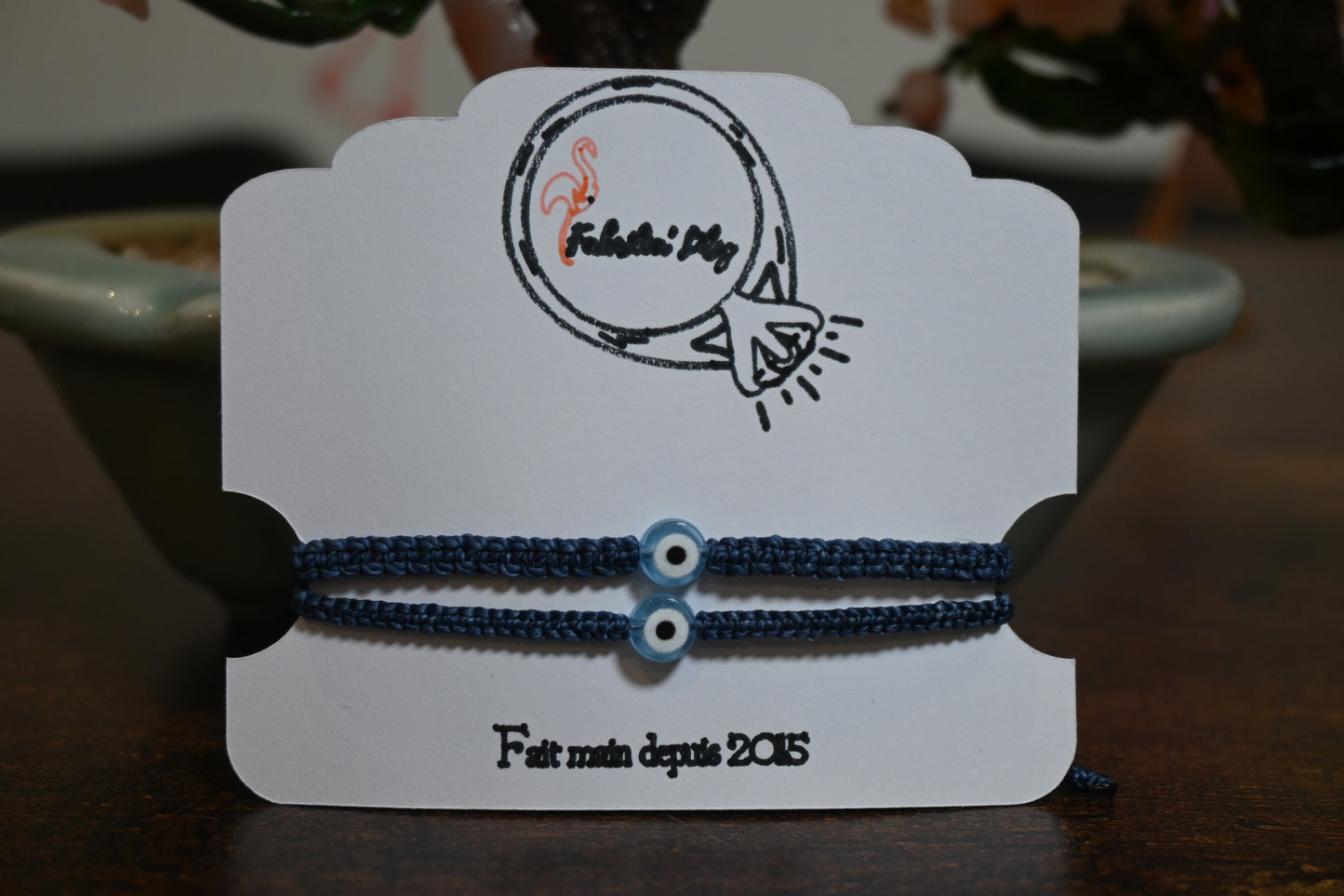 🧿 Duo Protecteur – Bracelets Macramé "Mauvais Œil" à partager