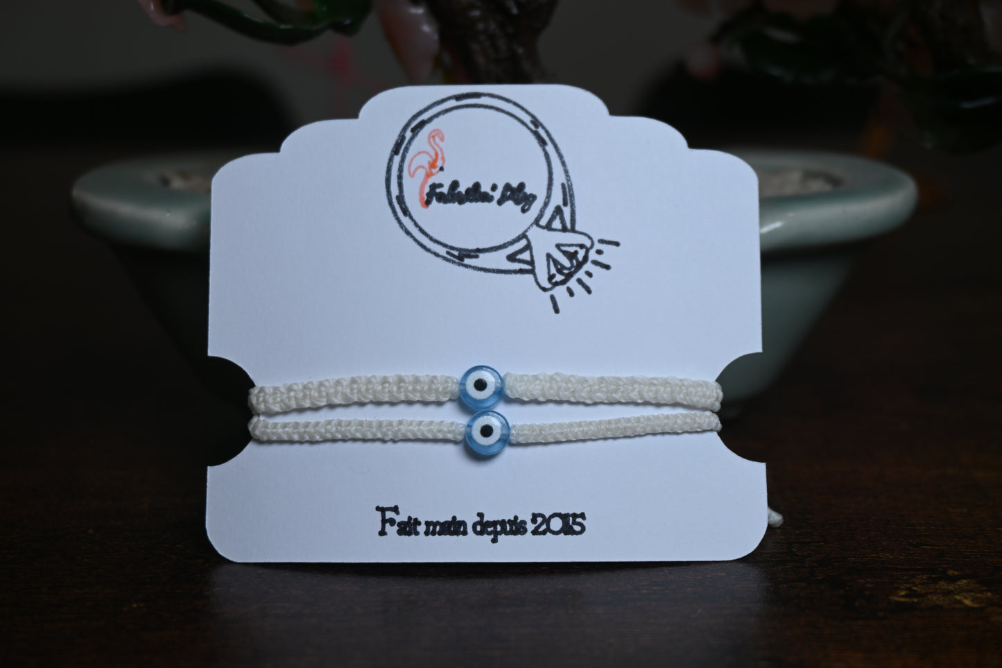 🧿 Duo Protecteur – Bracelets Macramé "Mauvais Œil" à partager