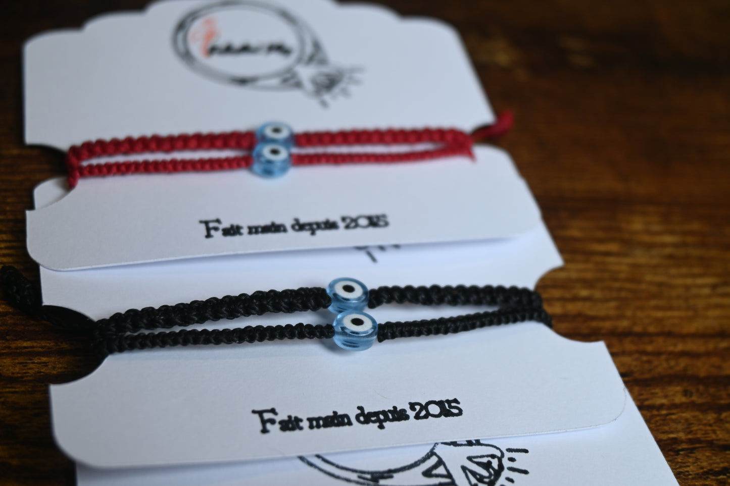🧿 Duo Protecteur – Bracelets Macramé "Mauvais Œil" à partager