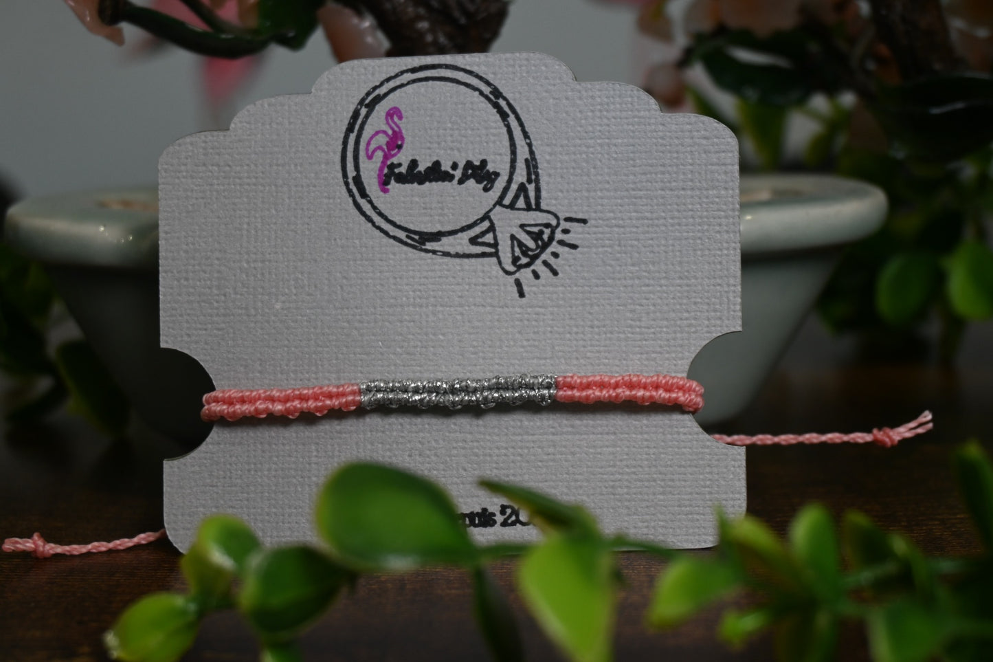 Bracelet macramé pailleté