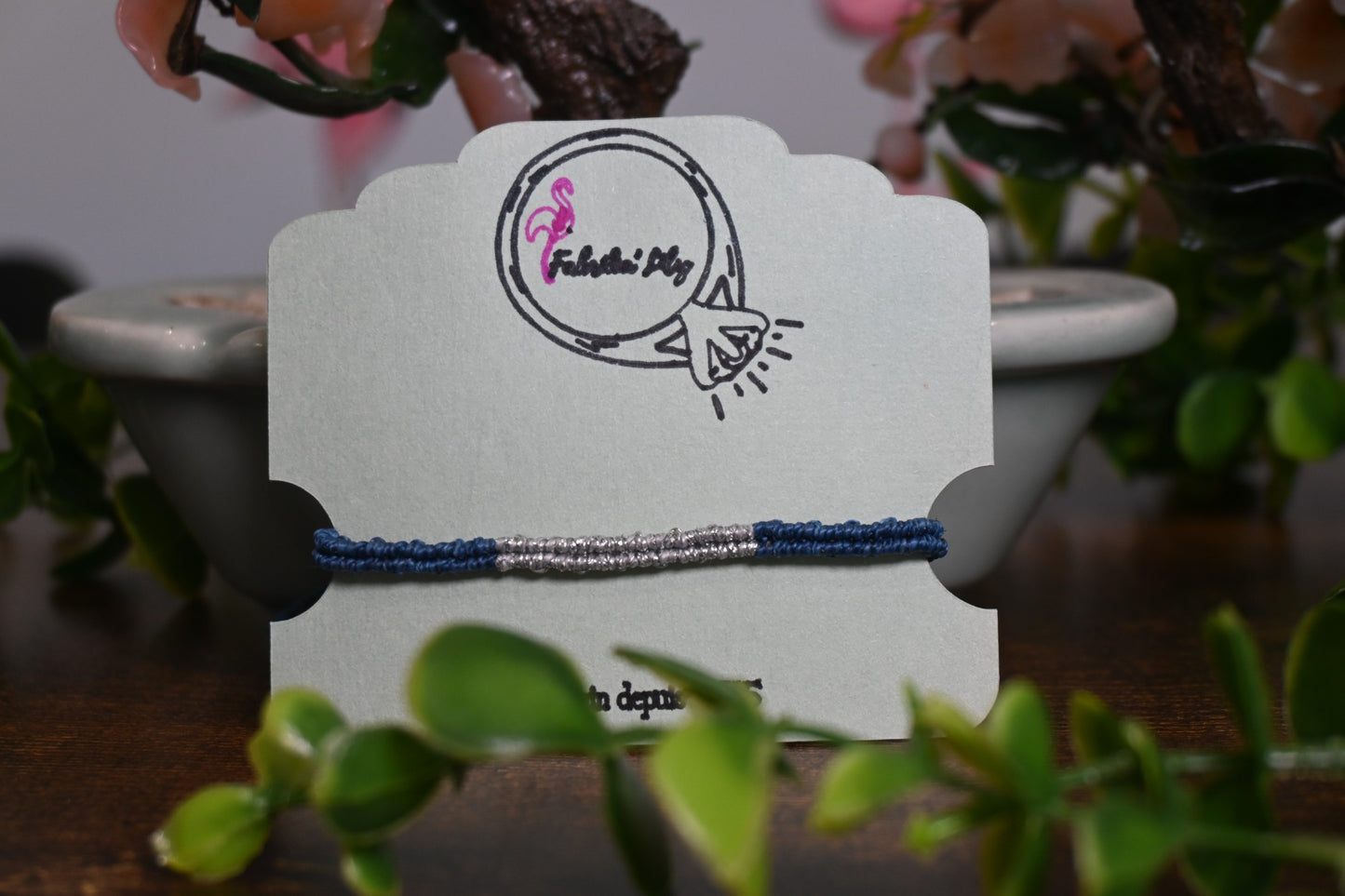 Bracelet macramé pailleté