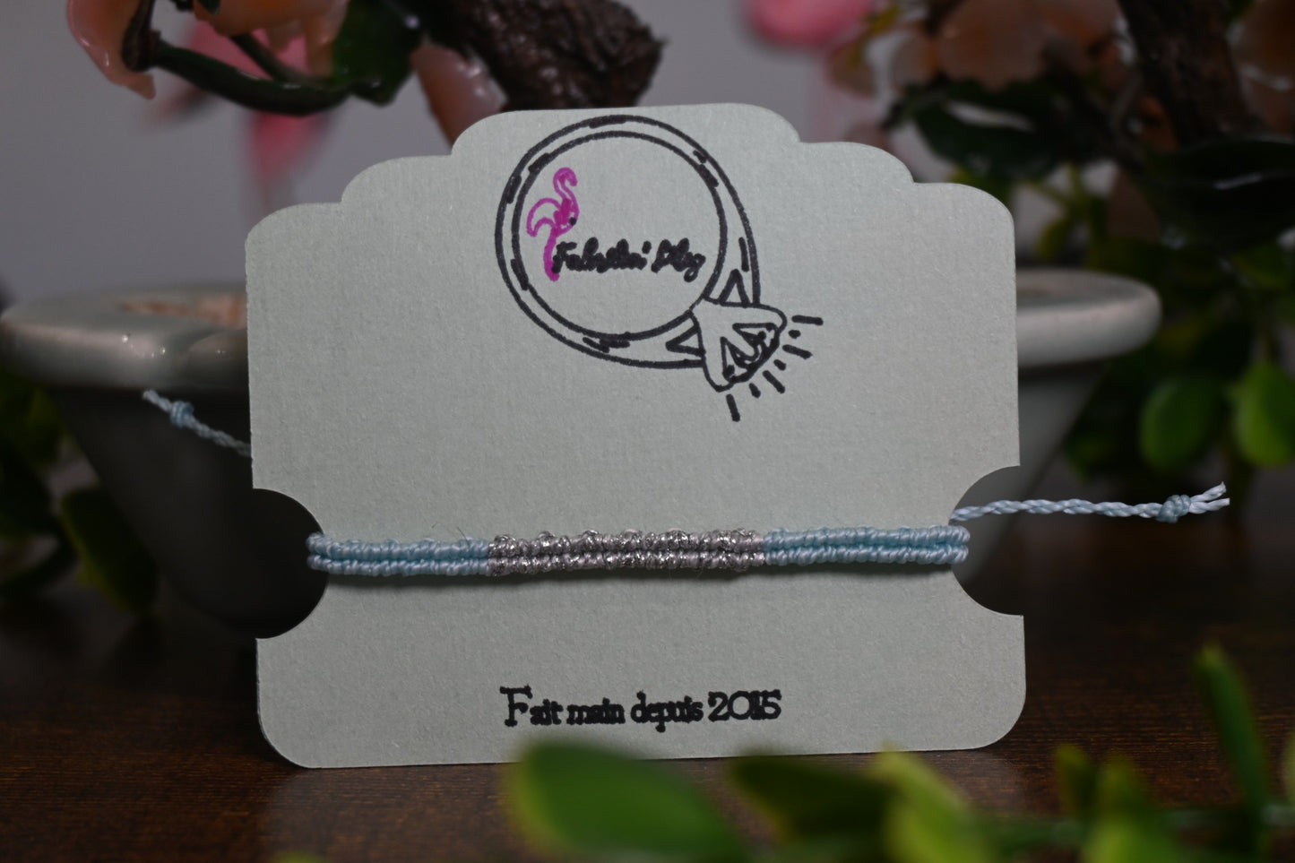Bracelet macramé pailleté