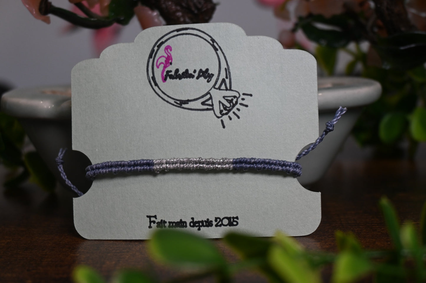 Bracelet macramé pailleté