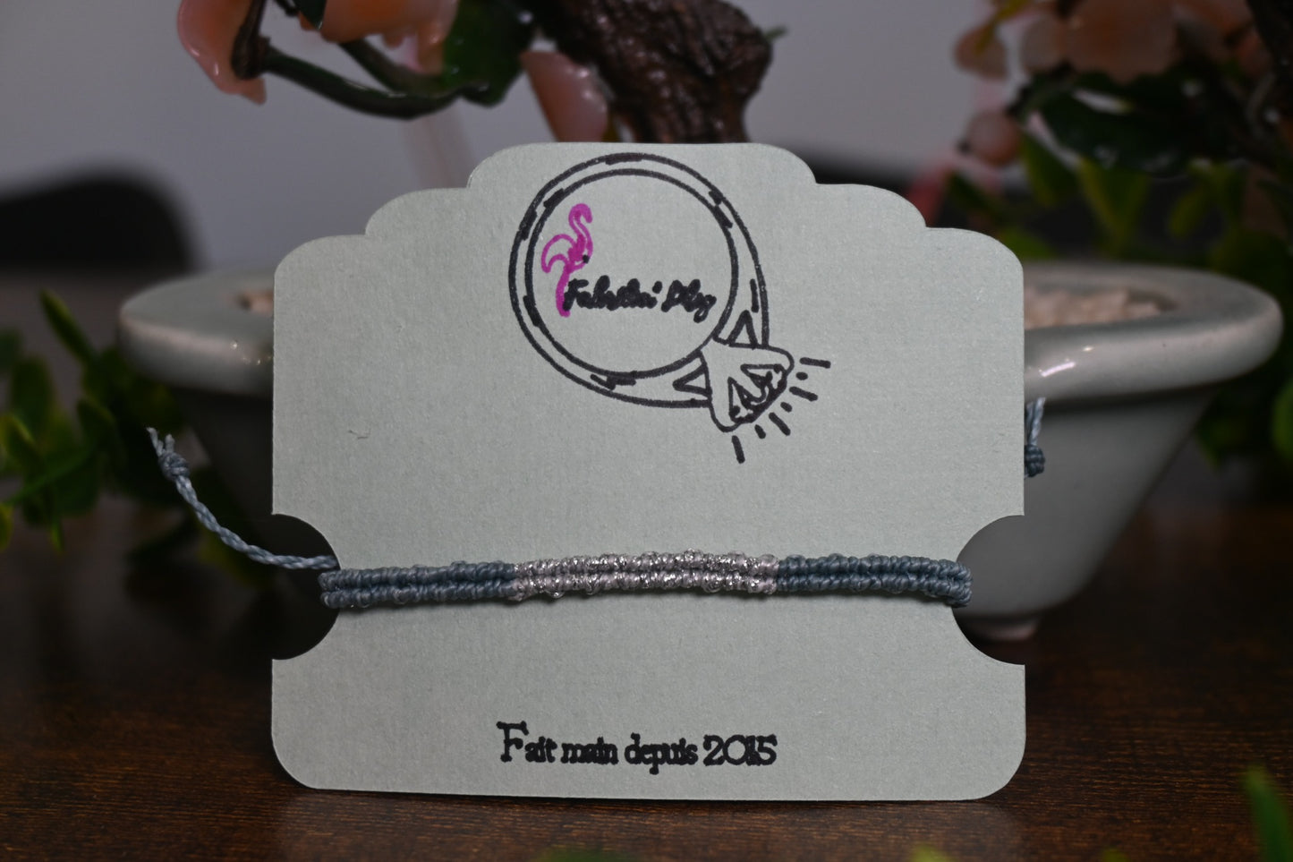 Bracelet macramé pailleté