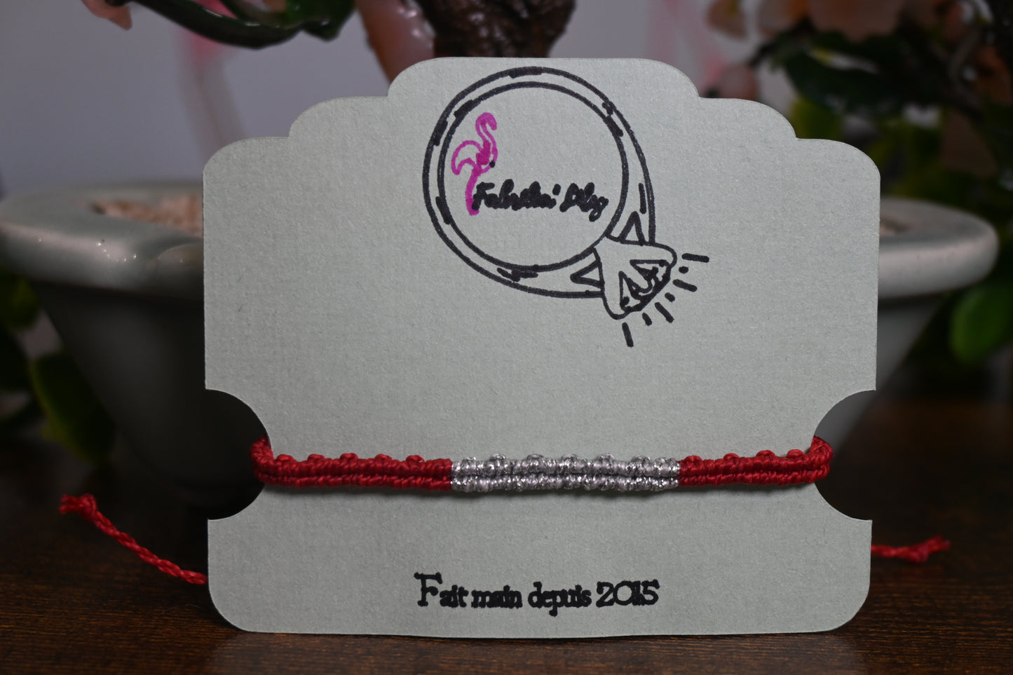 Bracelet macramé pailleté