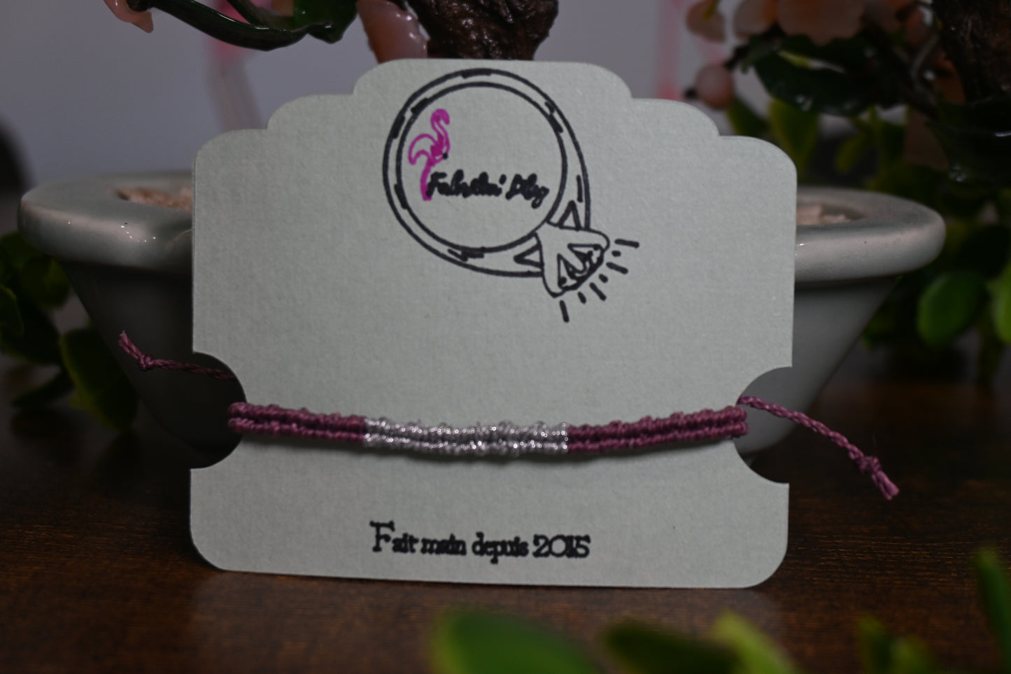 Bracelet macramé pailleté