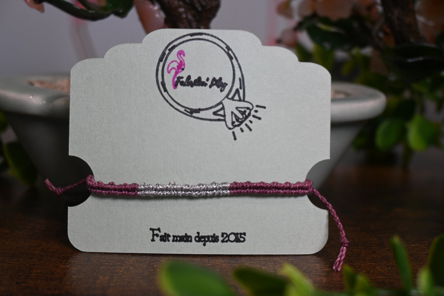 Bracelet macramé pailleté