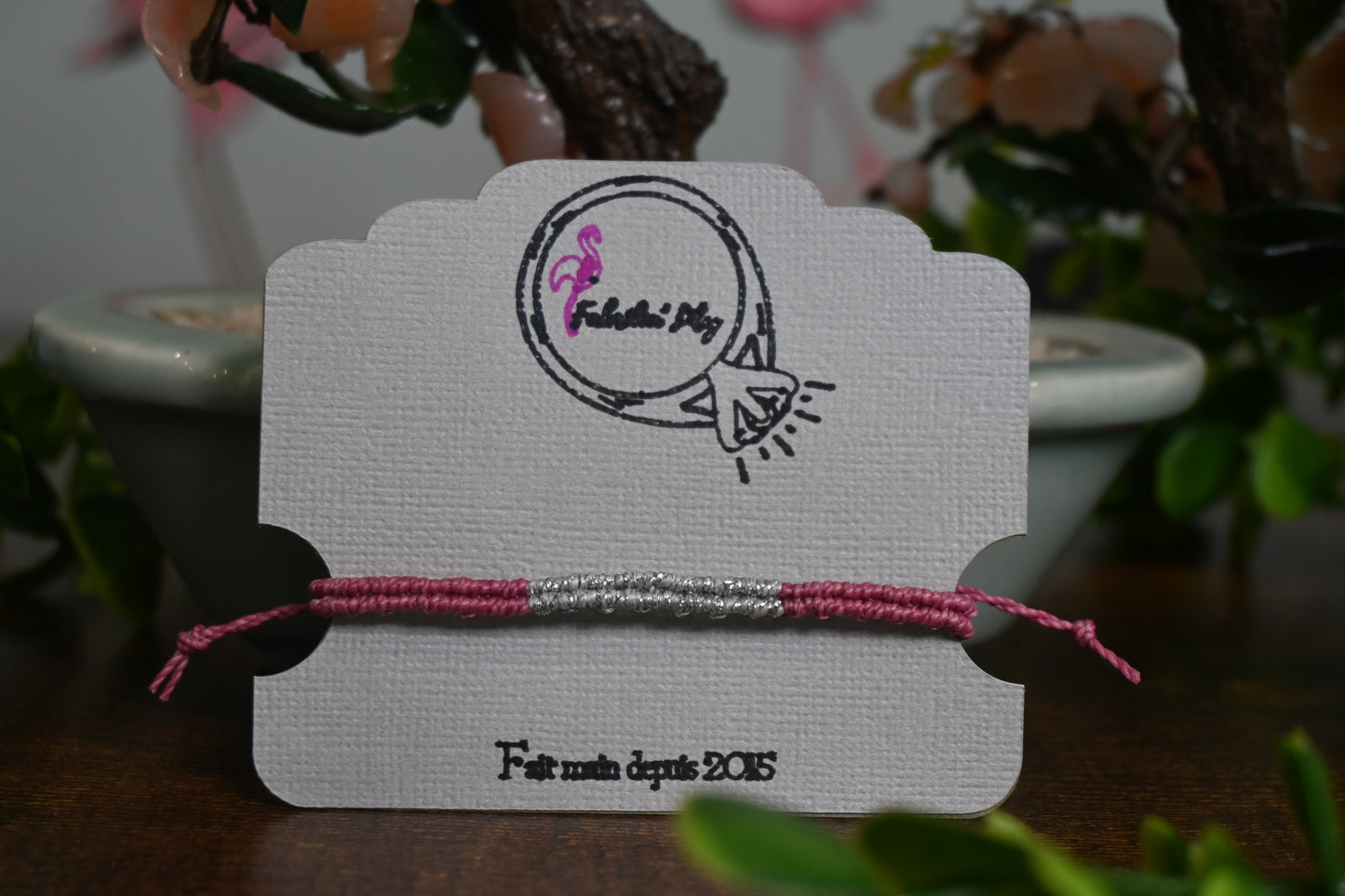 Bracelet macramé pailleté