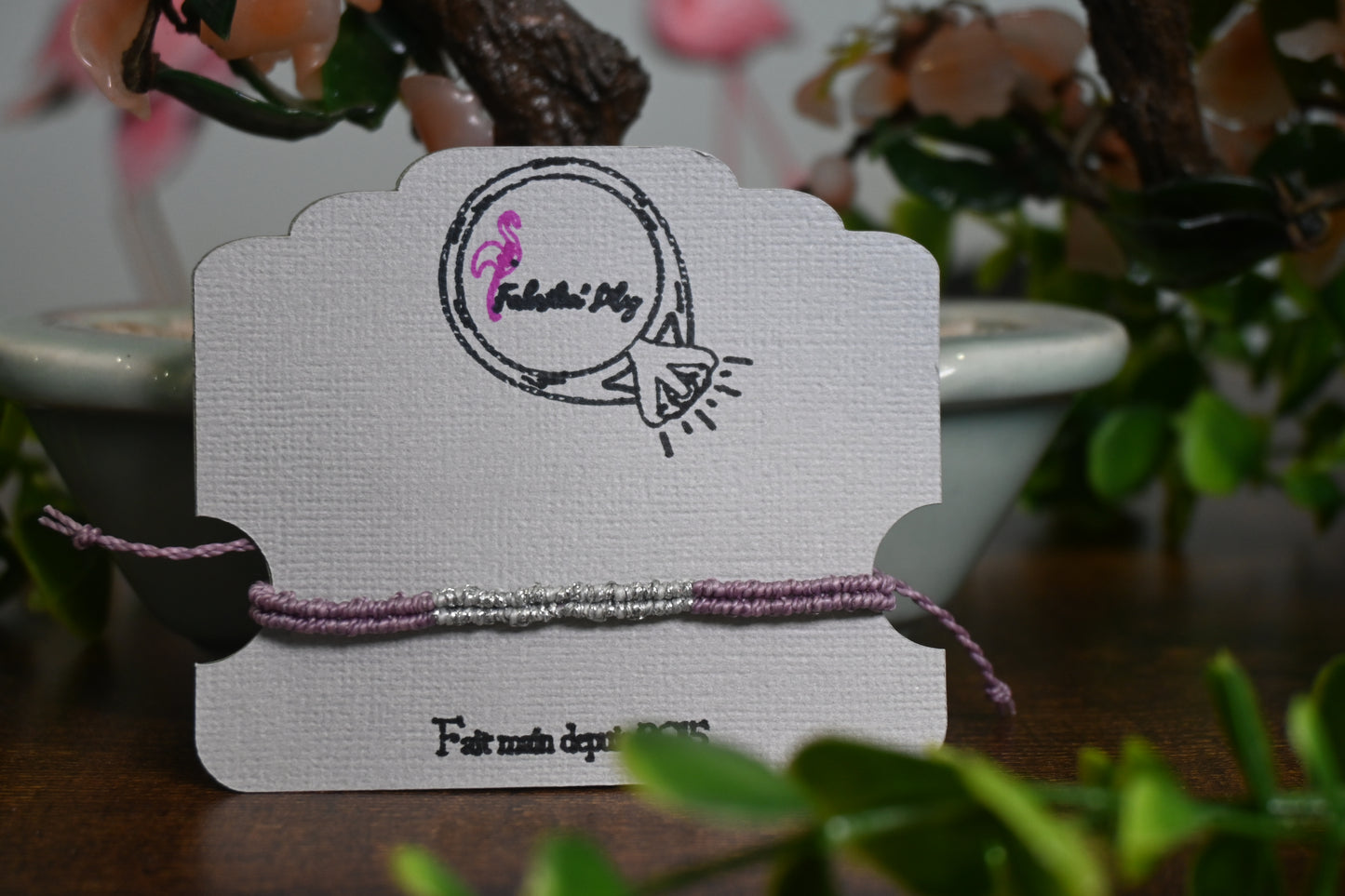 Bracelet macramé pailleté