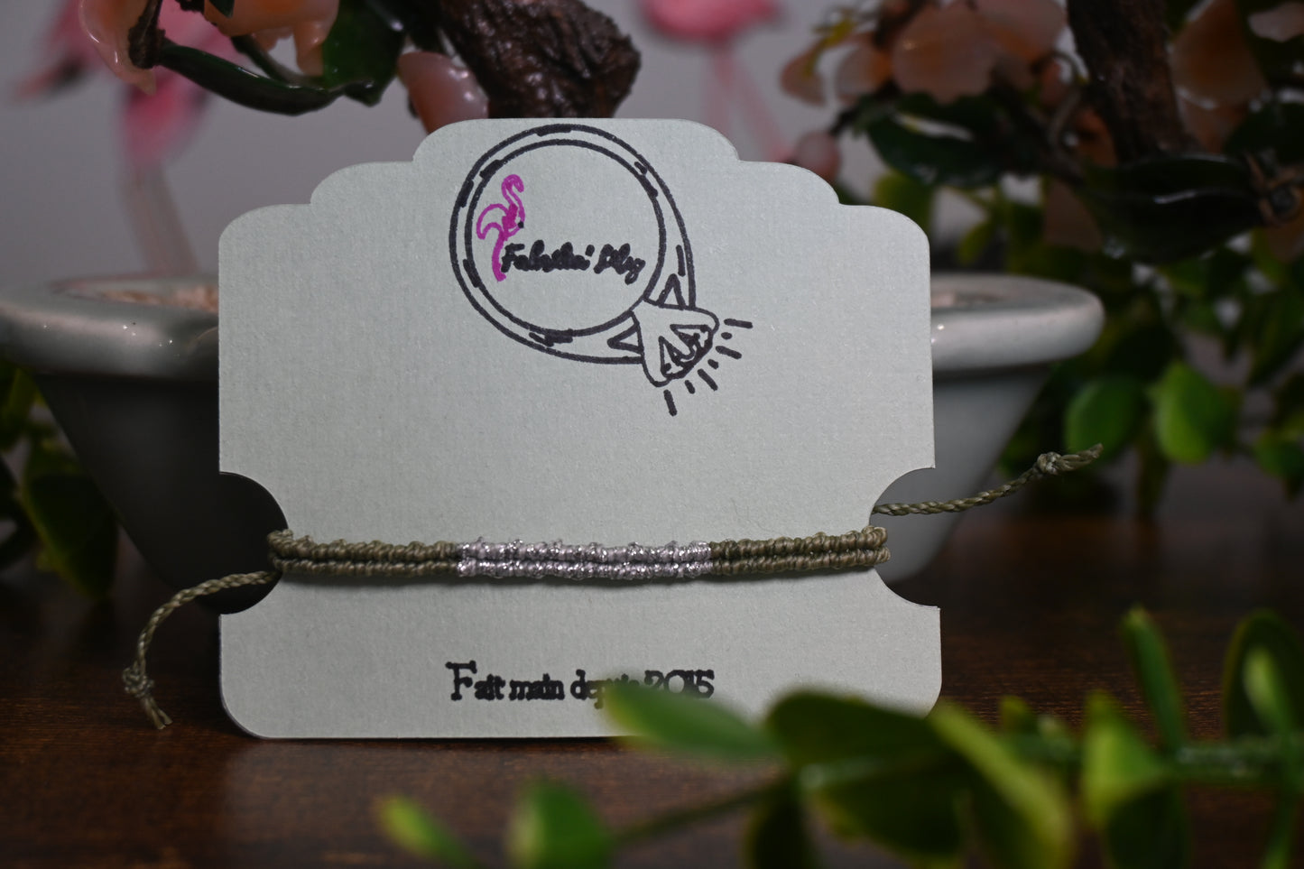 Bracelet macramé pailleté