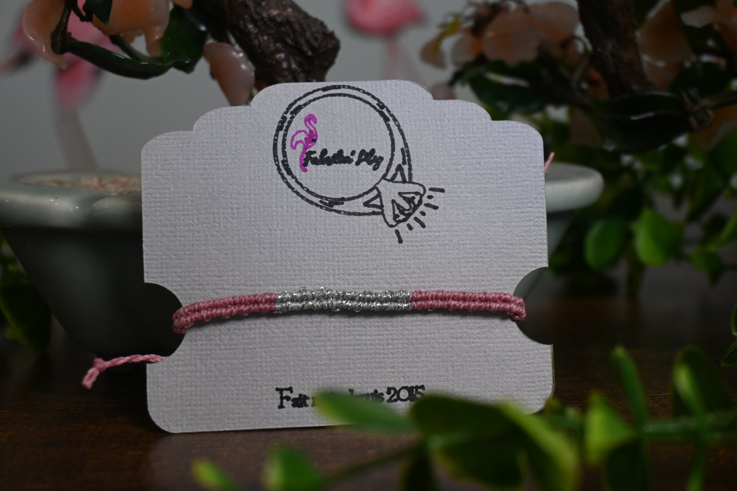 Bracelet macramé pailleté