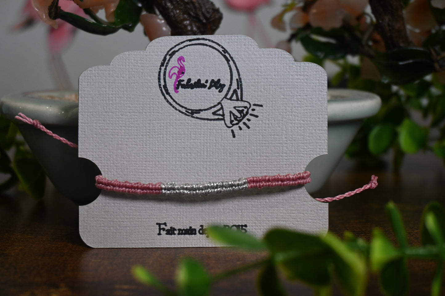 Bracelet macramé pailleté