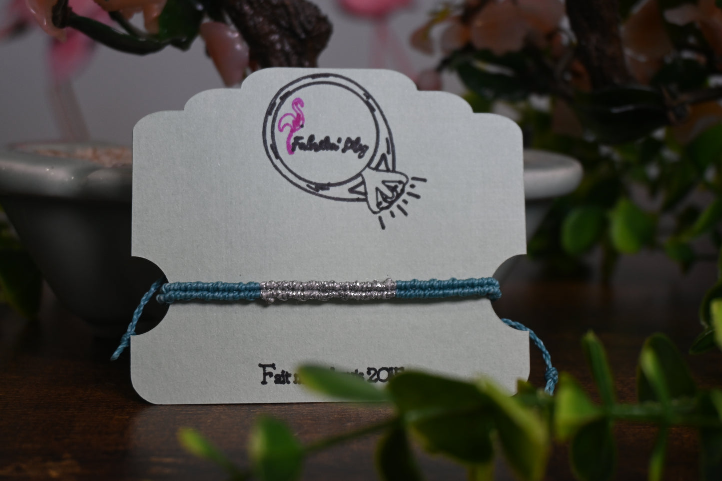 Bracelet macramé pailleté