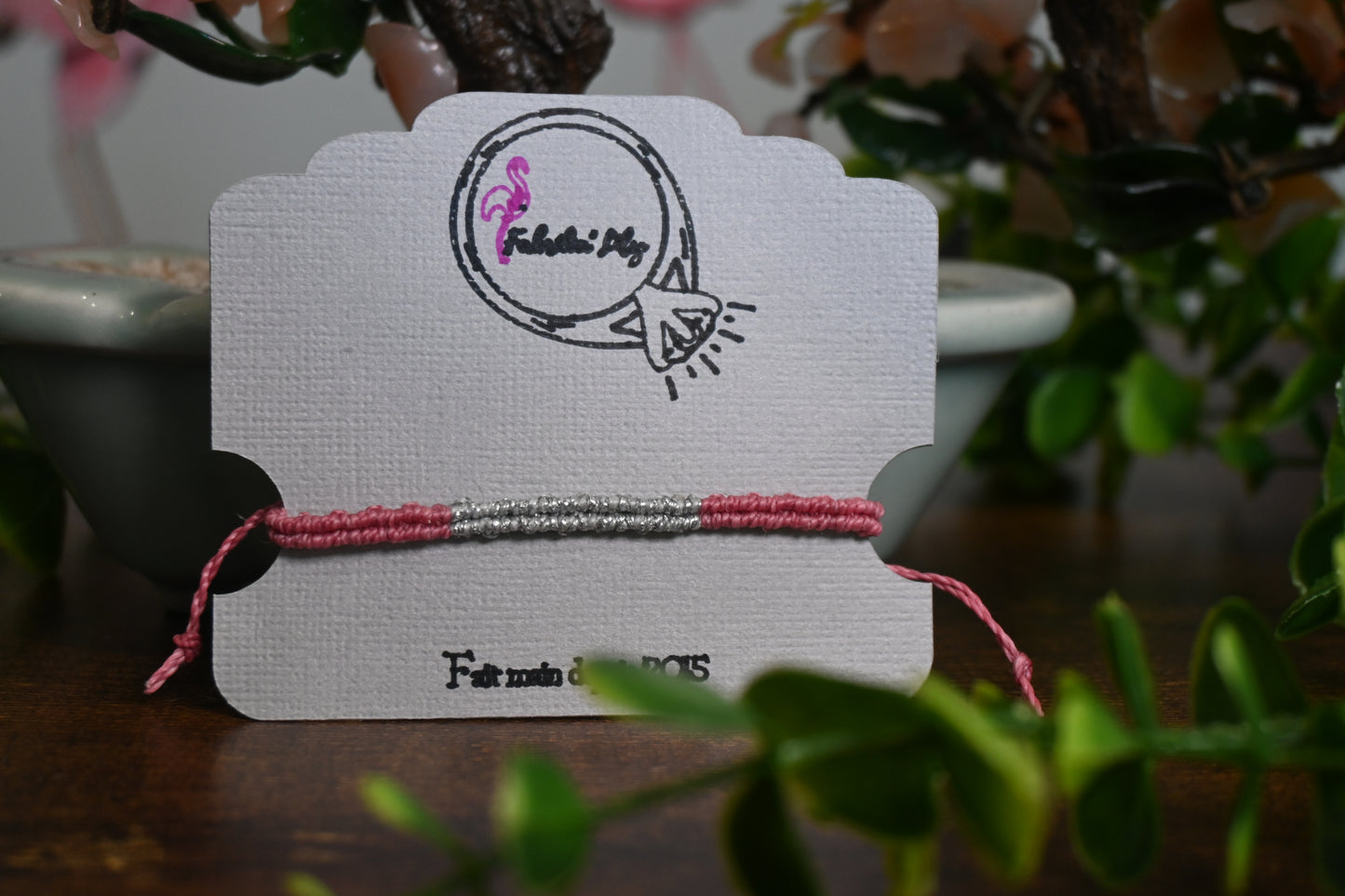 Bracelet macramé pailleté