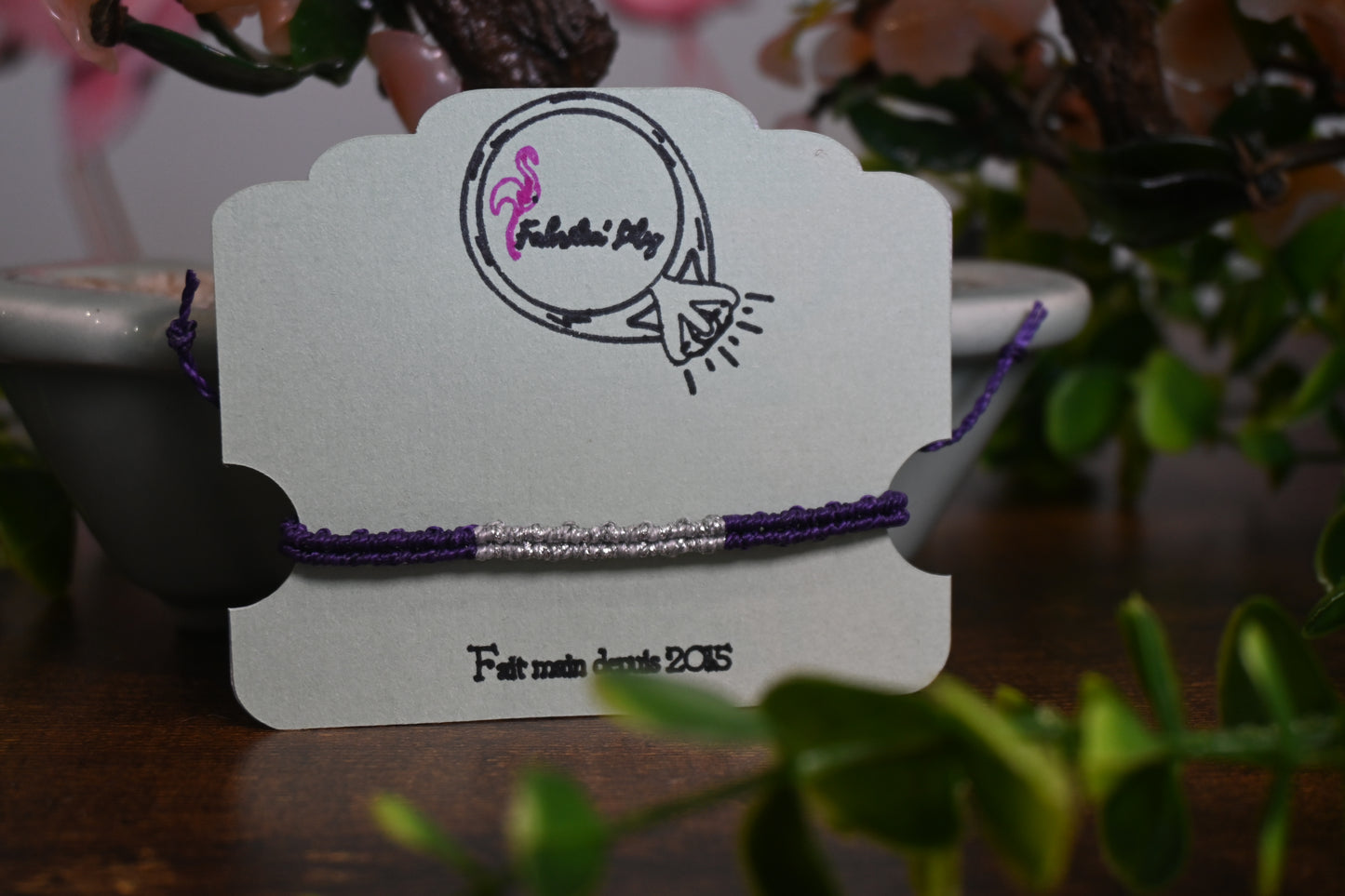 Bracelet macramé pailleté