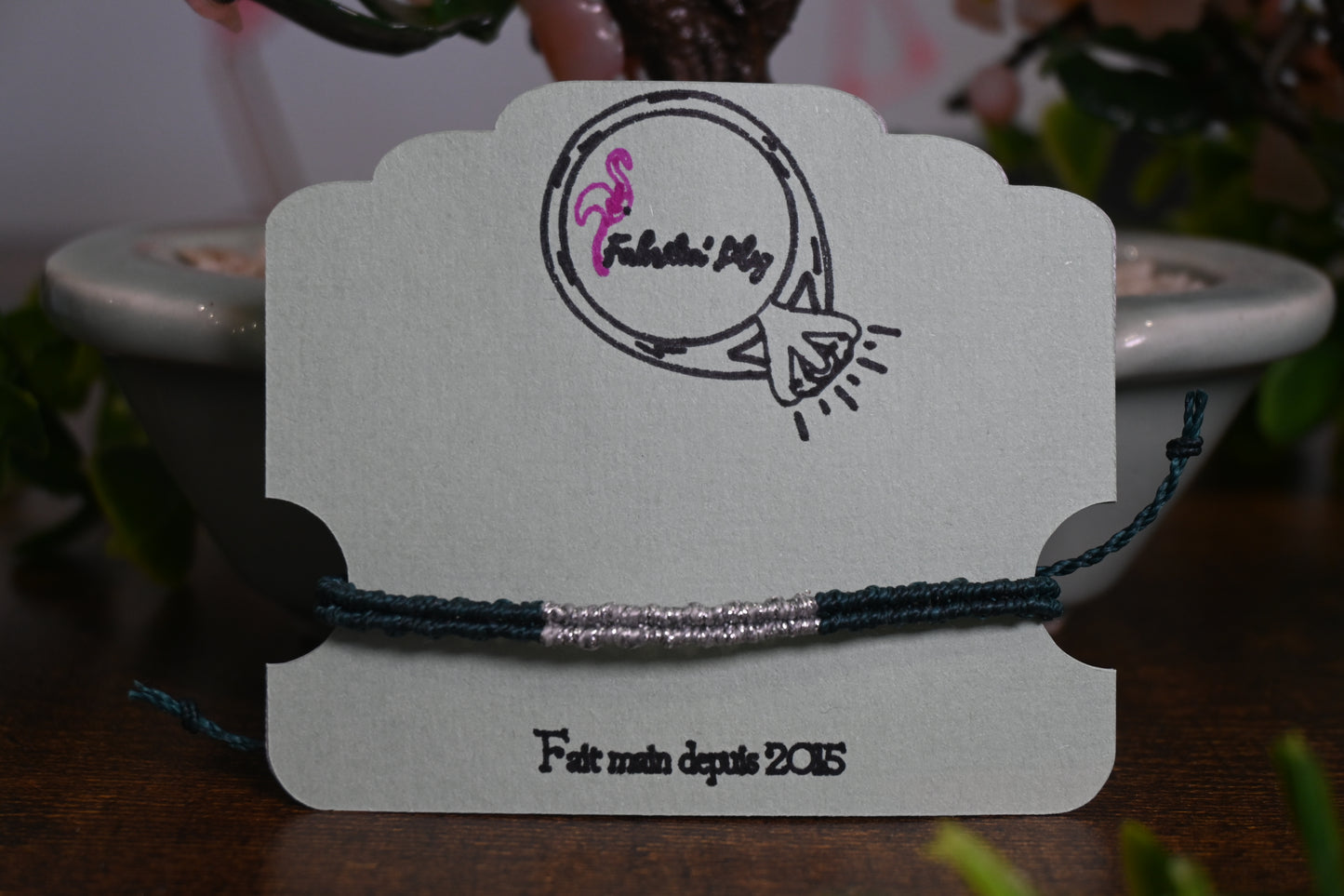 Bracelet macramé pailleté