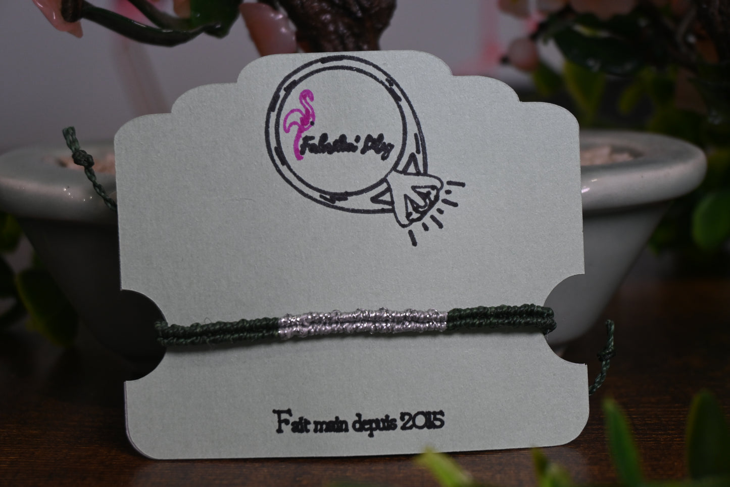 Bracelet macramé pailleté