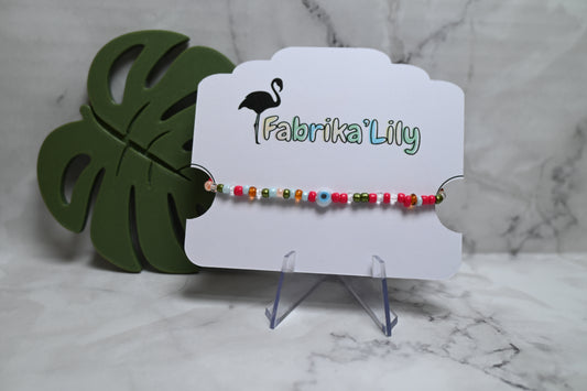 👁️ Bracelet élastique – Perles de rocaille & oeil