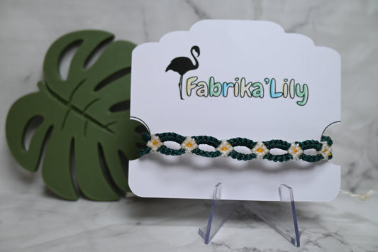 🌼 Bracelet Marguerite - Micro-macramé